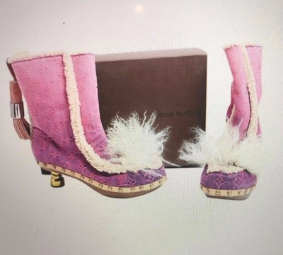 pink louis vuitton boots