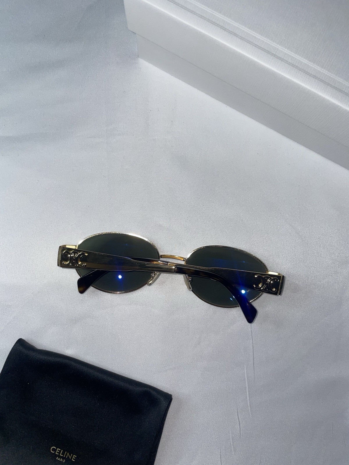 Celine Womens Triomphe Oval Sunglasses Gold Frame Boxed and Case CL40235U image 3