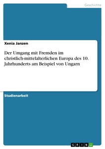 Der Umgang Mit Fremden Im Christlich-Mittelalterlichen Europa Des 10. Jahrhunder-image