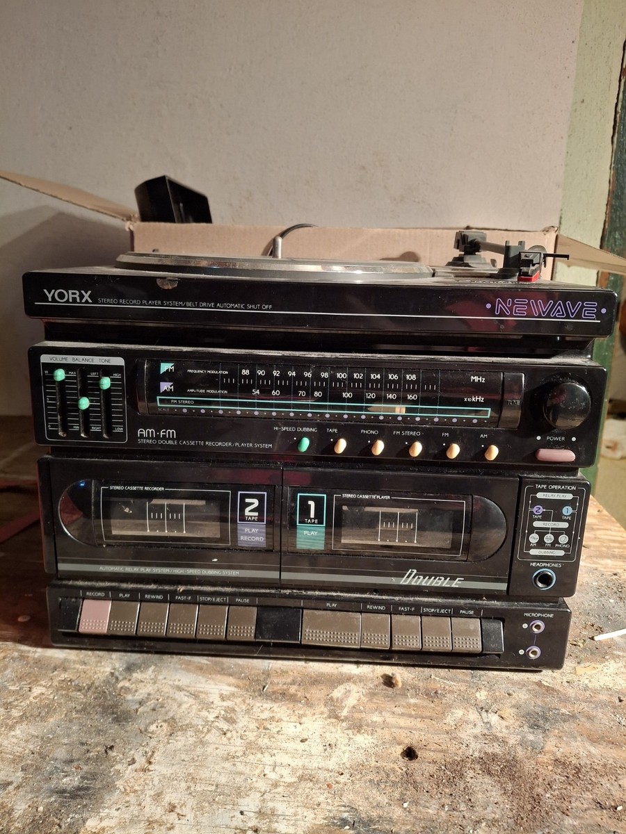 YORX Newave Vintage Stereo System Record Player with Double