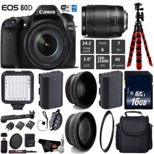 Canon EOS 80D DSLR Camera with 18-135mm is STM Lens  LED  UV FLD CPL Filter