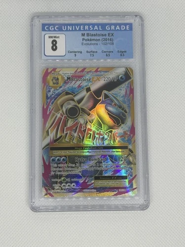 POKEMON TCG XY EVOLUTIONS #102 FULL ART/M BLASTOISE EX CGC 8