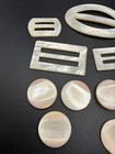 15 Piece Deco Era Abalone Mother-Of-Pearl Clip & Button Lot — photo 2