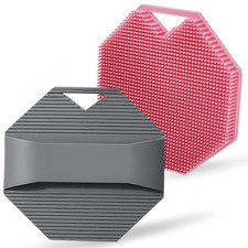 Silicone Body Scrubber 2 Pack - Exfoliating Loofah for Sensitive Skin,