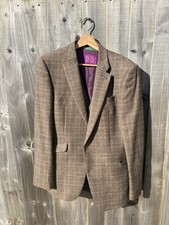 Next Brown Checked 3 Piece Suit
