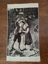 Antique Neyret Freres Woven Silk Picture Perdus Dans La Foret Wunsch Stevengraph