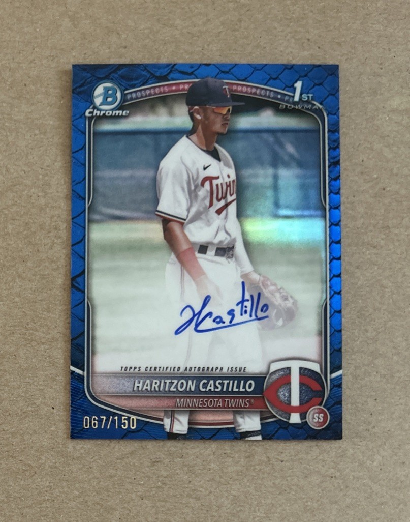 2025 Bowman Chrome Baseball Haritzon Castillo 1st Blue Rookie Auto Card /150