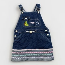 Vintage Franklin The Turtle Denim Y2K Denim Overall Jumper Dress Girls Size 4T