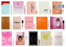 15 Women's Perfume Sample Vials Gift Set & Organza Bag Travel Size New in Cards