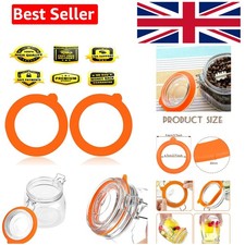 3.75 Inch Food Storage Silicone Jar Gaskets for Mason & Glass Jars - 2 Pack