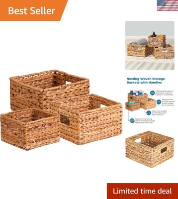 Multi-Size Eco-Friendly Woven Nesting Baskets, Perfect for Clutter-Free Living