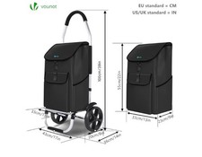 VOUNOT Folding Shopping Trolley Aluminium LightweightCart Without Mudguards New