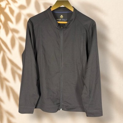 Natural Uniforms Jacket Women XL Black Full Zip Long Sleeve Stretch Modern Fit