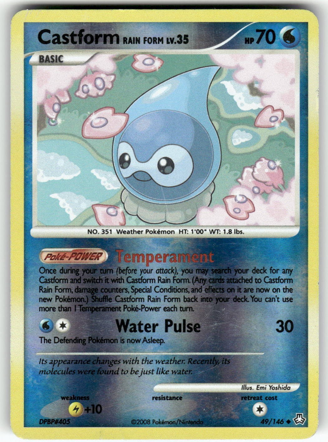 Castform Rain Form Legends Awakened Uncommon,Reverse Holo Pokemon Lightly played