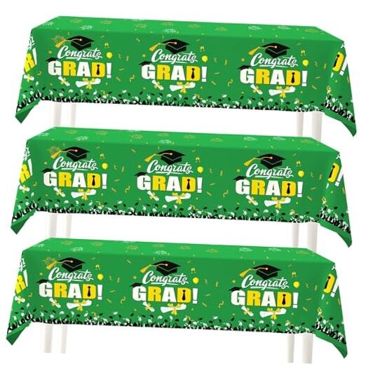 3PCS Graduation Tablecloths Congrats Grad Table Cloths Gradu