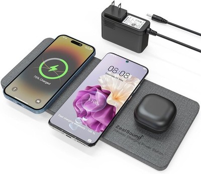 ZealSound Triple Wireless Charger,Charging Pad,Ultra Slim Fast 3x10W Charger