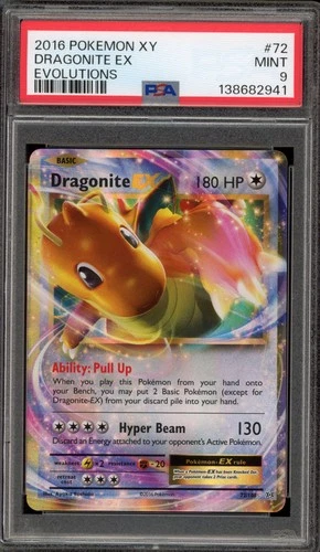 Pokemon Dragonite EX XY Evolutions Holo Rare #72 PSA 9 Mint