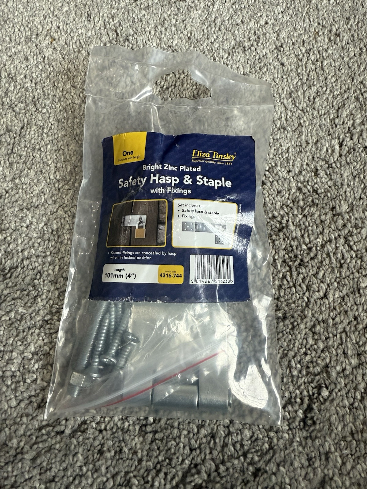 Eliza Tinsley Safety Hasp And Staple with Fixings 101mm 4” 4316744