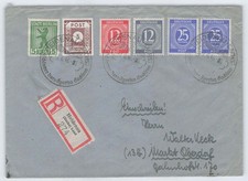 SBZ R-Brief HEIDENAU 7.6.46 mit Ausgaben-MiF n. MARKT OBERDORF 250