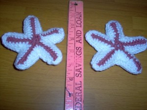 New, handcrafted/crochet 2  starfish   #12