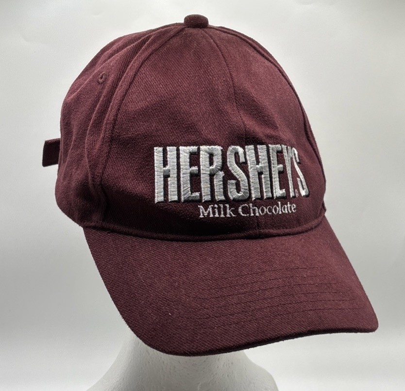 Hersheys Hat Cap Strap Back Burgundy Milk Chocolate Embroidered Logo Mens