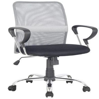 SixBros. Chefsessel Bürostuhl Drehstuhl Grau/Schwarz H-8078F-2/2060