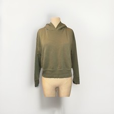 Zara Cropped Hoodie Army Green Women  s Small