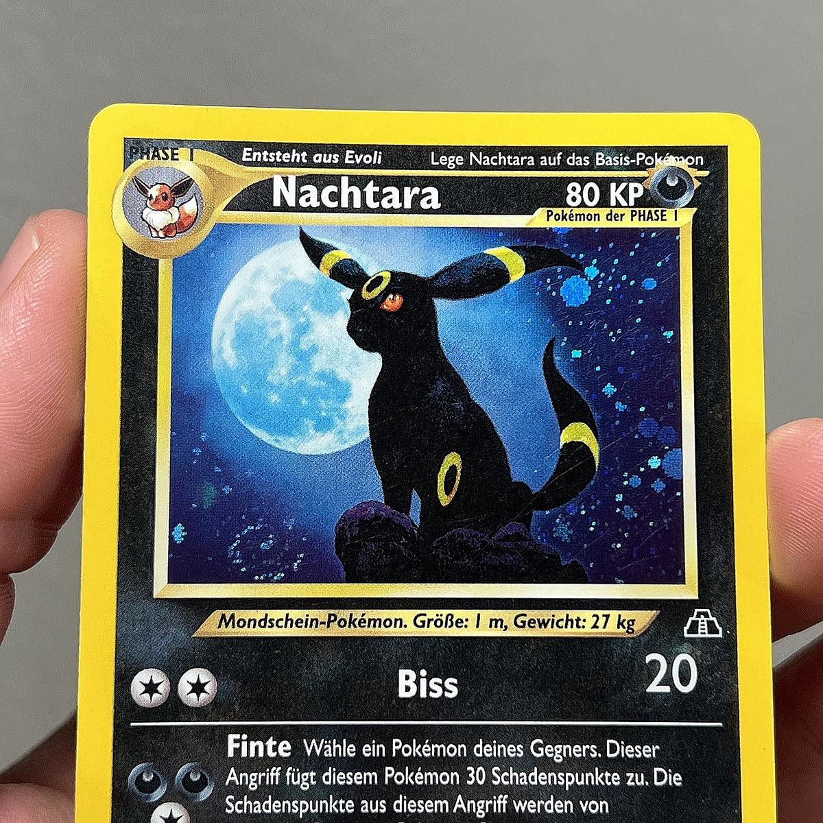 Umbreon Nachtara 13/75 GERMAN Neo Discovery Pokemon Card Holo