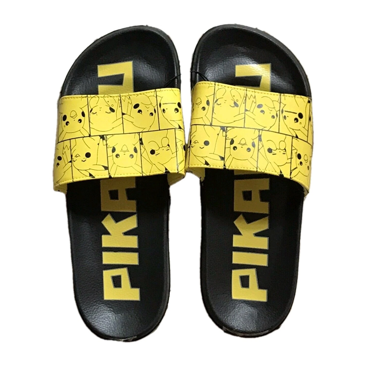 Men's Slides POKEMON PIKACHU Size 11 Slip-on Contour Sandals Yellow
