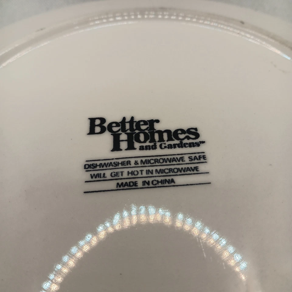 Conjunto de 4 pratos de jantar Better Homes & Gardens RENES aro pergaminhos amarelos acabamento azul - Imagem 3 de 4