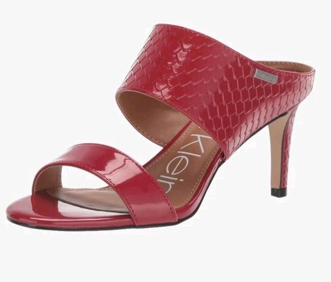 Calvin Klein CECILY Python  Cherry Red Patent Lea… - image 17
