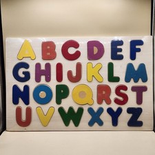 Vintage 1988 Lillian Vernon #4309 Colorful Wood Alphabet Puzzle NEW