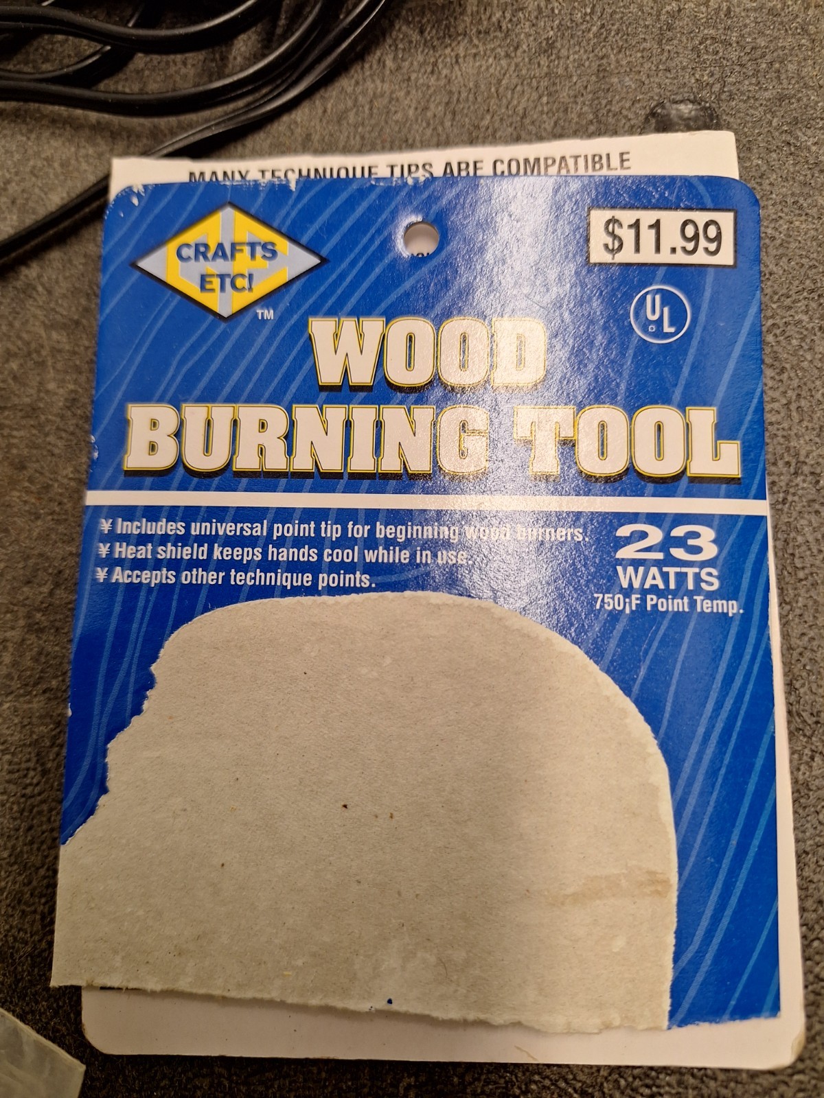 Crafts Etc Model BT-25 Wood Burning Tool 25W, 120VAC, 6 points, heat shield, UL