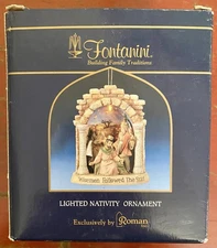 Vintage Fontanini Lighted Nativity Ornament NEW