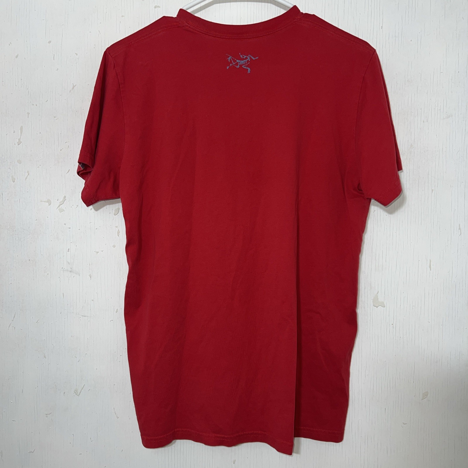 ARC'TERYX Camicia Vintage Uomo Taglia M Rossa Montagna Logo Manica Corta Escursione Estiva