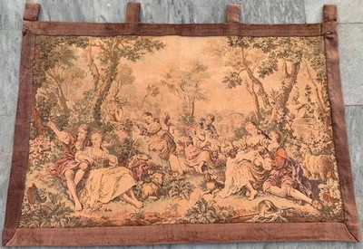 2 x 3 Fuß Vintage Französischer Bild Wandteppich Wandbehang 100 x 70 cm