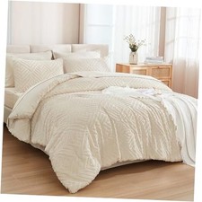 California King Comforter Set - 7 Pieces Bed California King 104"x96" Beige