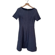 Banana Republic Womens Blue Chambray Fit and Flare Short Sleeve Dress Size 6