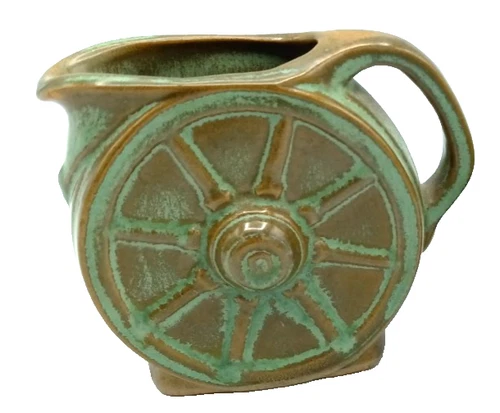 "Ada Clay" Vintage Frankoma Mini Creamer/PITCHER Wagon Wheel Prairie Green