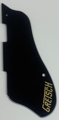 For Fit Gretsch G6120 DC Chet Atkins Singly Gold Logo Guitar Pickguard Black