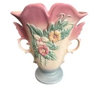 VINTAGE HULL POTTERY WILDFLOWERS DOUBLE SWAN HANDLE VASE PLANTER W-9-8-1/2