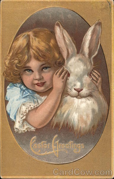 Easter Children Greetings 1909 MN Antique Original Vintage Postcard