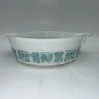 Pyrex Amish round Butter print #471  1 PT  Casserole Dish  Turquoise No Lid