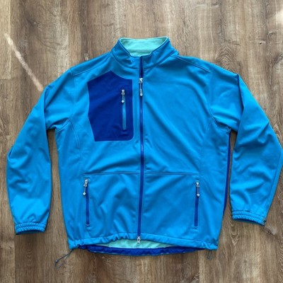Peter Millar Gale Force Performance Golf Jacket Mens XL Blue Fleece Lined Soft