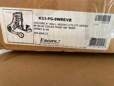 K53-PG-8WREV Encore 8" Wall Mount Utility Spray Faucet with 9ft. Coiled Hose