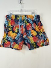 George Men's Size L Pineapple Print Swim Trunks - Excellent