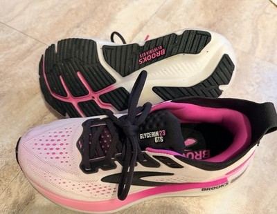 Brooks Glycerin 23 GTS Women's Running Shoes Pink Black White Mesh Low Top