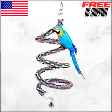 Bird Rope Perch Cotton Spiral Bunge Swing Toy for Amazon African Grey Parrot 94"