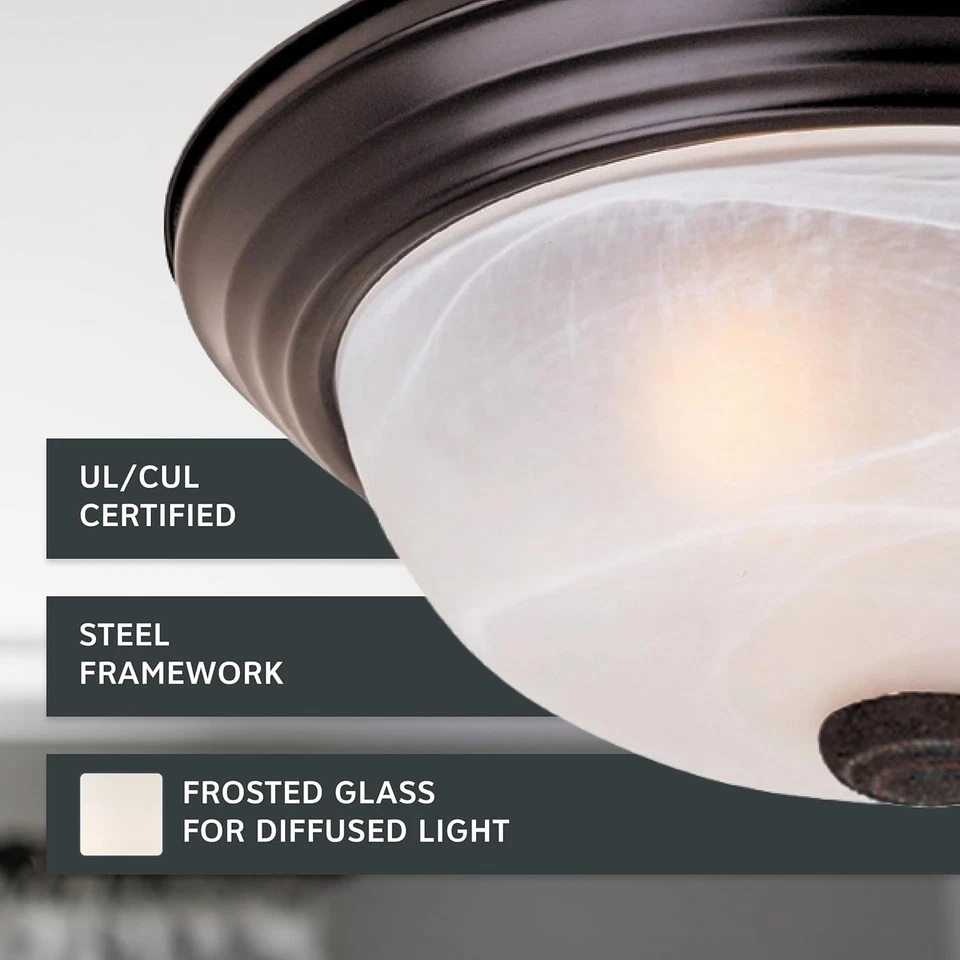 DESIGNERS FOUNTAIN Reedley 2-Lights Flush Mount Ceiling Light, 11 Inch Lighting - Image 3 of 4