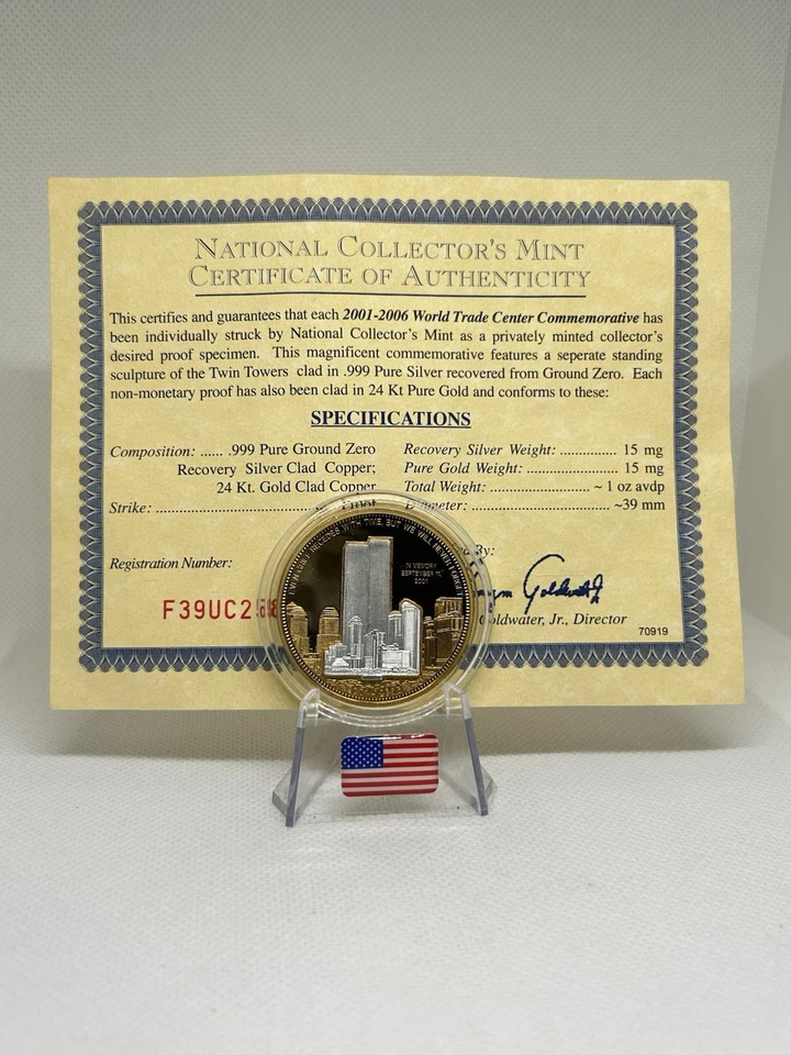 911/ Commemorative Gold & Silver Coin From Ground Zero 🇺🇸💯✨ - Image 3 of 4